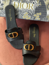 Load image into Gallery viewer, Black &amp; Gold CD Sandals
