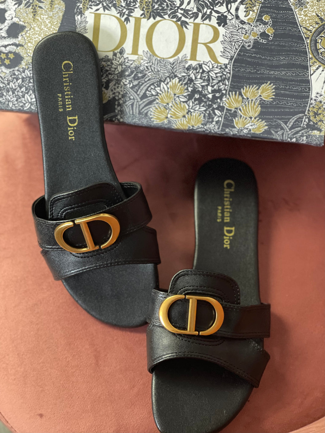 Black & Gold CD Sandals