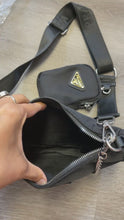 Load and play video in Gallery viewer, Black crossbody bag
